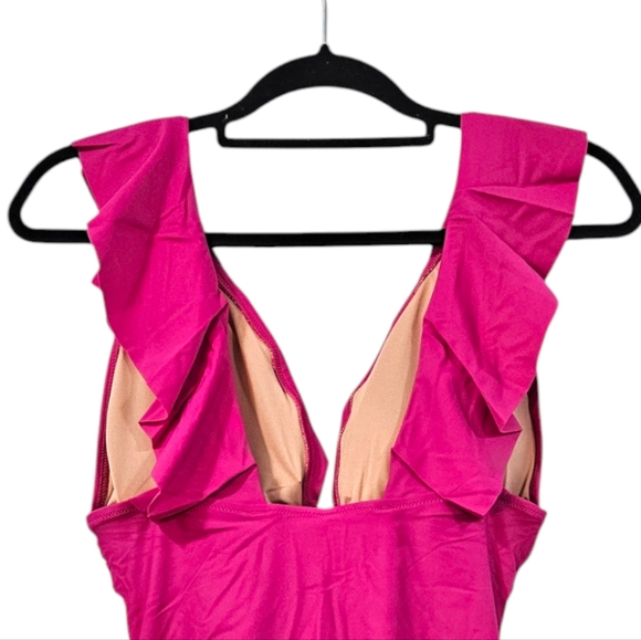 NWT J.Crew Ruched Ruffle One-Piece Swimsuit Size 10 - Picture 6 of 7